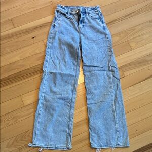 American Eagle Outfitters Light Blue Wide Leg distressed Jeans